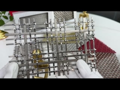 البرونز الزخرفي المربع المعماري النسيج المعدن الشبكة المبنى واجهة 7.8kg / M2