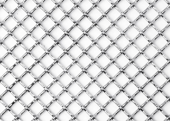 3 × 6m SGS Lock Crimp Wire Mesh مربعة من الفولاذ المقاوم للصدأ شبكة معدنية منسوجة
