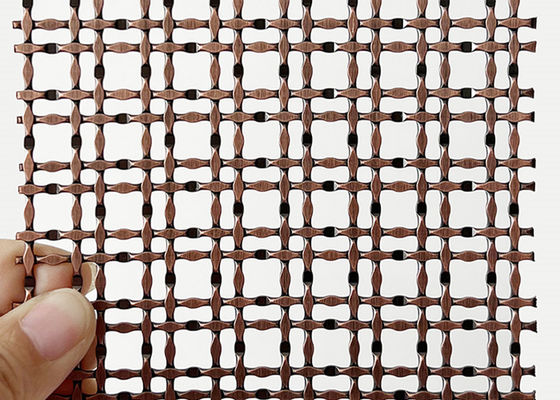 316 الفولاذ المقاوم للصدأ اللون الأحمر العتيقة النحاس قفل تجعيد شبكة سلكية للسقف