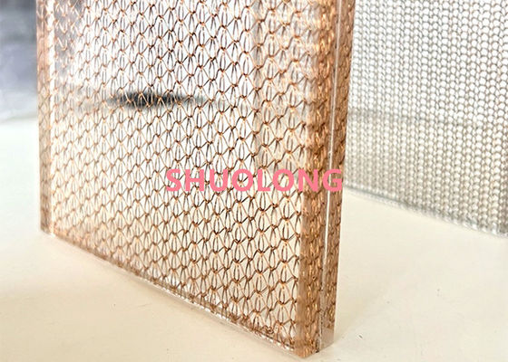 البرونز الزجاج مغلفة شبكة أسلاك النحاس نسج النسيج المعدني للتصميم الداخلي