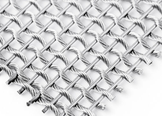 نسيج شبكي معدني مرن معماري عادي SS304 لأغطية الأعمدة