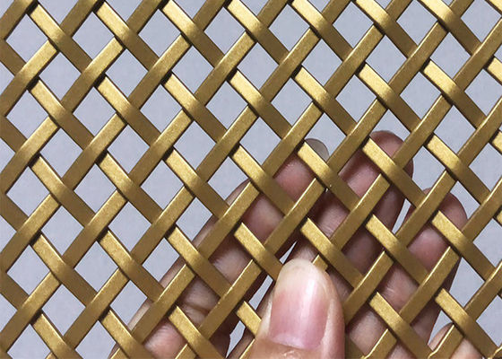لون الذهب شبكة معدنية معمارية الفولاذ المقاوم للصدأ عرض 0.5m-2.0m