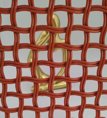 البرتقالي 5 ملم معماري الفولاذ المقاوم للصدأ شبكة الأسلاك 0.6m-2.4m