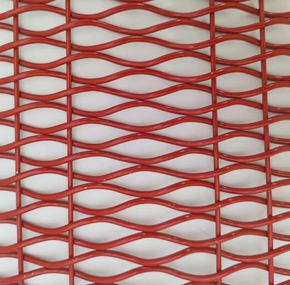 ISO9001 المعمارية المنسوجة المعدن الشبكة الحمراء الزخرفية لقسم الغرفة