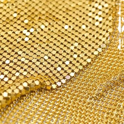 الستائر القماش النسيج الملمع الحديدية الزخرفية الشبكة الملونة الرقيقة الفضة الفاخرة الألومنيوم المرنة المعدن الشبكة