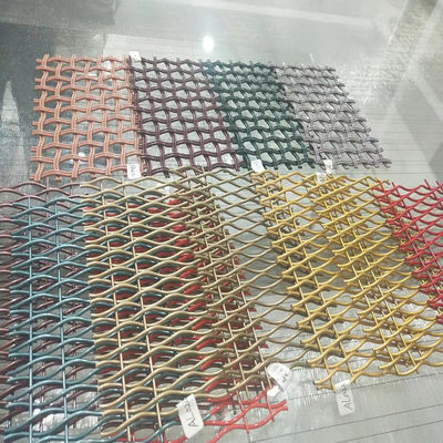 18mm Warp Pitch الألومنيوم الزخرفية الشبكة السلكية الشبكية لأبواب الخزانة