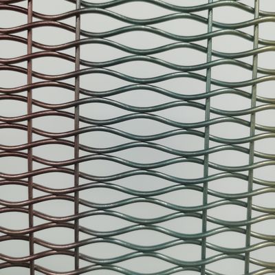 18mm Warp Pitch الألومنيوم الزخرفية الشبكة السلكية الشبكية لأبواب الخزانة