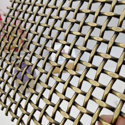 شبكة سلكية منسوجة مزخرفة معتمدة وفقًا لمعيار ISO9001، تصميم سهل التنظيف، درجة ميل مسطحة 10 مم
