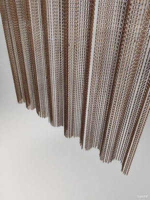 ديكور Chainmail Ring Mesh Curtain Screen Building واجهات اللون الطبيعي