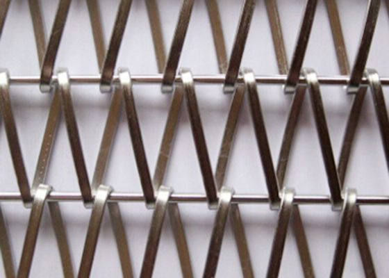6mm مقسم لولبية شبكة حزام جدار الكسوة المنسوجة شبكة نسيج معدني