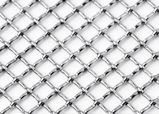 3 × 6m SGS Lock Crimp Wire Mesh مربعة من الفولاذ المقاوم للصدأ شبكة معدنية منسوجة