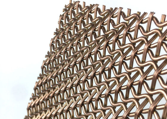 لوحات الواجهة المعمارية PVD المعدنية المزخرفة شبكة الأسلاك المنسوجة SS410 4.5mm