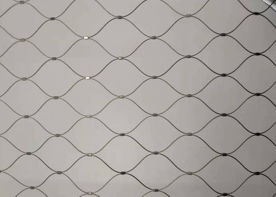 سياج حبل فولاذي منسوج يدويًا 7x7 مضاد للحريق 60x60mm لدرج السور