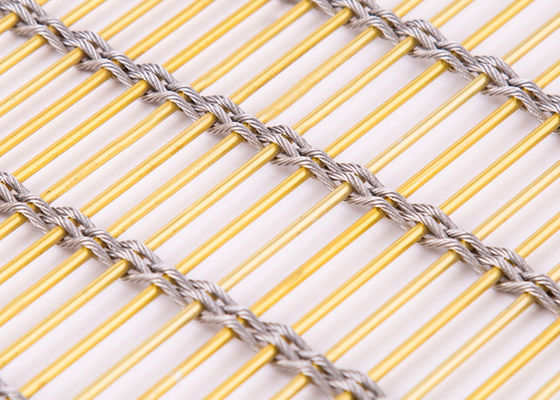ارتفع الذهب الفولاذ المقاوم للصدأ شبكة شواء الستار عادي نسج شاشة شبكة معدنية للسلالم